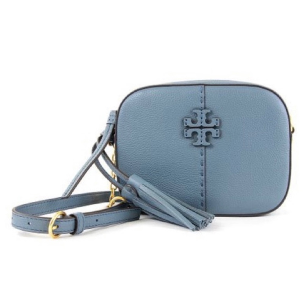 SOLD | Tory Burch Brunnera Blue McGraw Camera Bag Like New - Picture 2 of 16
